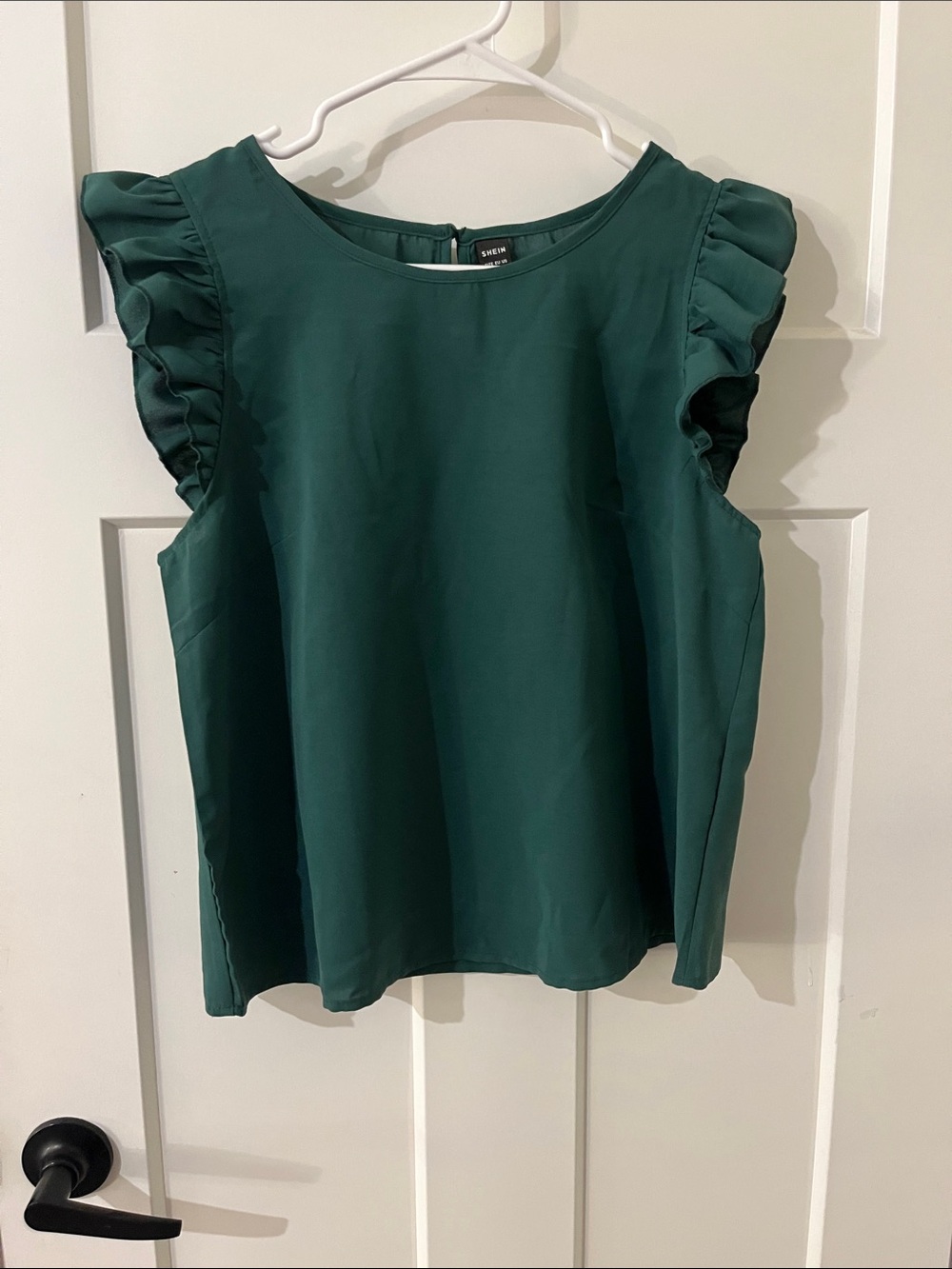 SHEIN Emerald Green Ruffle Sleeve Blouse